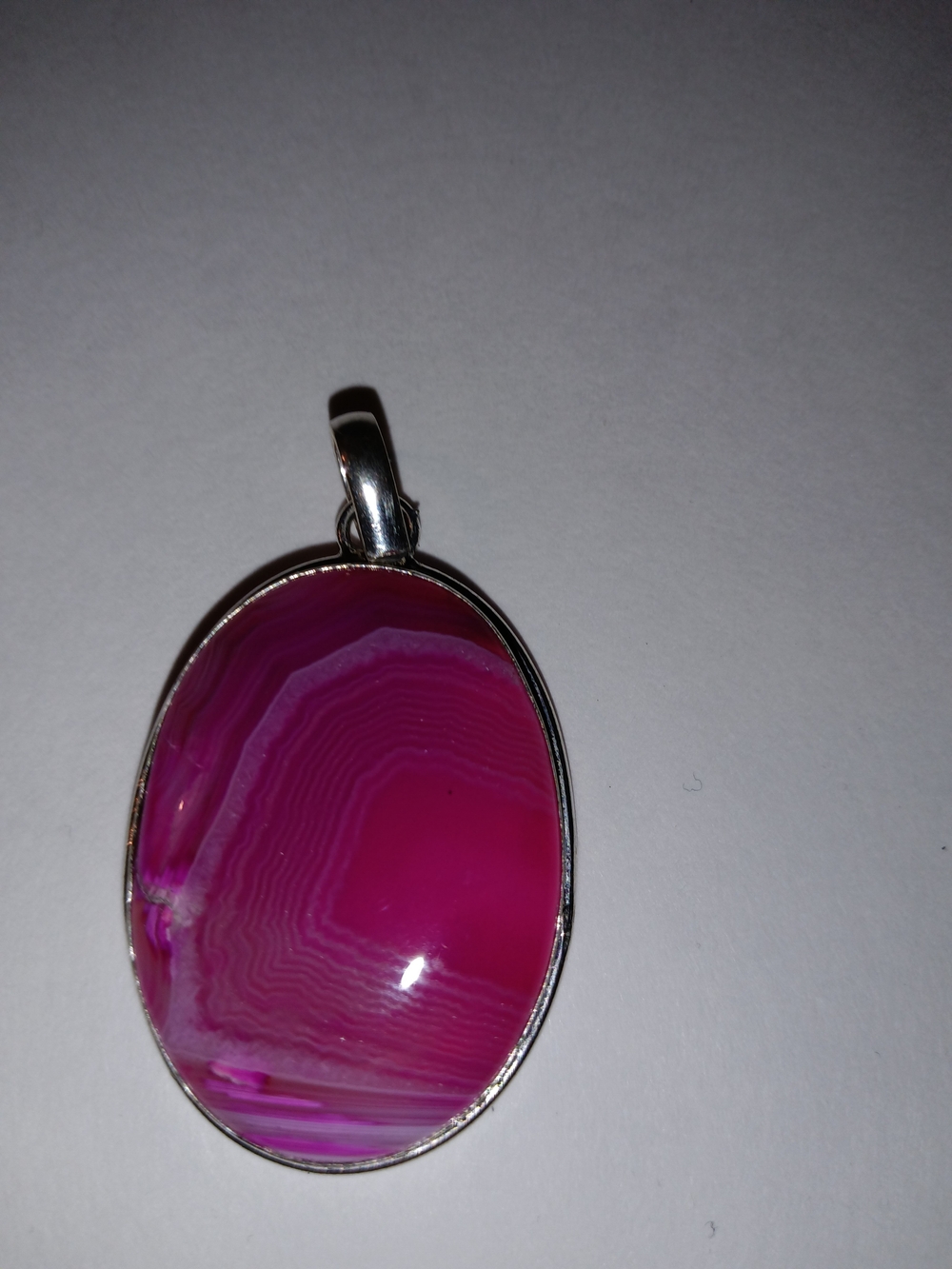 Pink Agate Oval Pendant Women's Jewelry